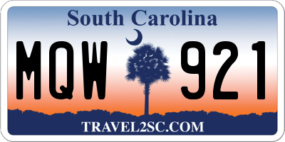 SC license plate MQW921