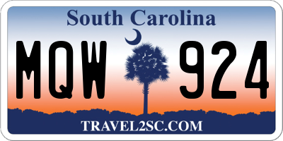 SC license plate MQW924