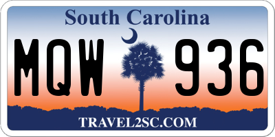 SC license plate MQW936