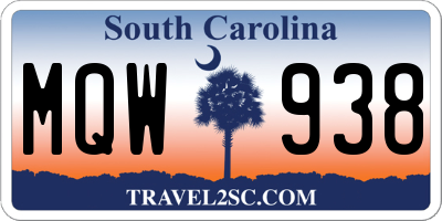 SC license plate MQW938