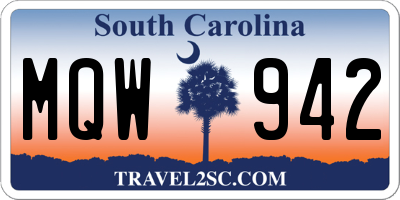 SC license plate MQW942
