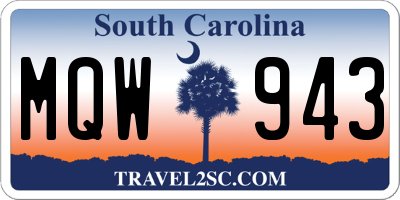 SC license plate MQW943