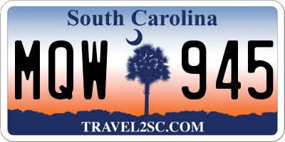 SC license plate MQW945