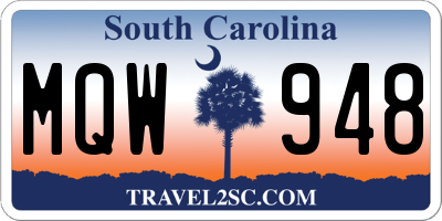 SC license plate MQW948