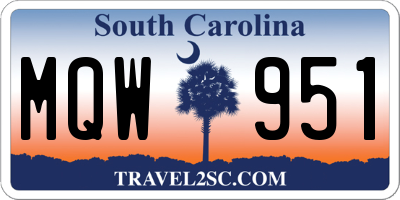 SC license plate MQW951