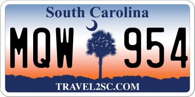 SC license plate MQW954