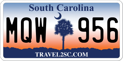 SC license plate MQW956