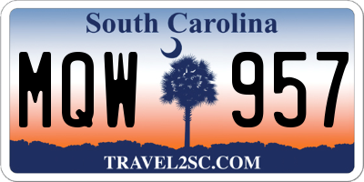 SC license plate MQW957