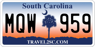 SC license plate MQW959