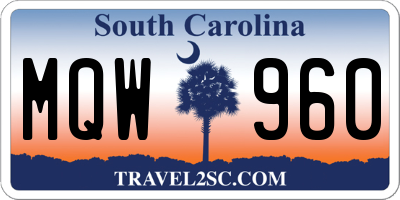 SC license plate MQW960