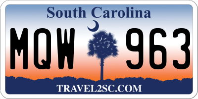 SC license plate MQW963