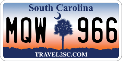 SC license plate MQW966
