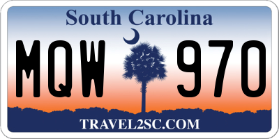 SC license plate MQW970