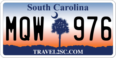 SC license plate MQW976