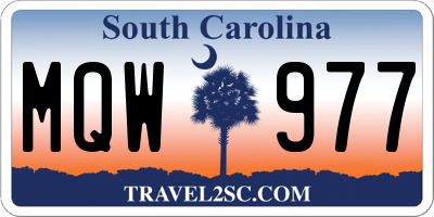 SC license plate MQW977