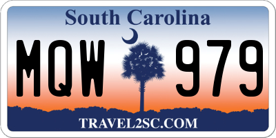 SC license plate MQW979