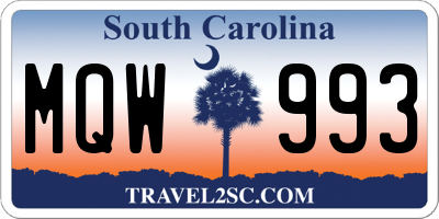 SC license plate MQW993