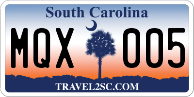 SC license plate MQX005
