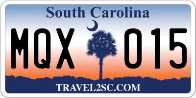 SC license plate MQX015