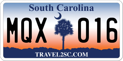 SC license plate MQX016