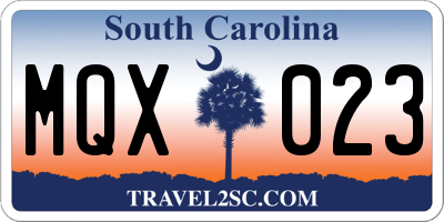 SC license plate MQX023