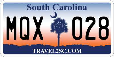 SC license plate MQX028
