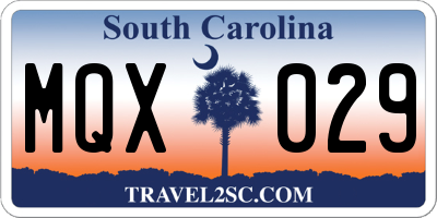 SC license plate MQX029