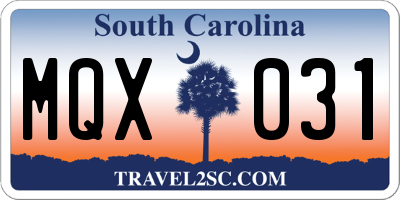 SC license plate MQX031