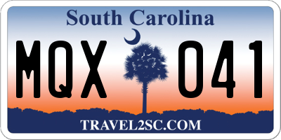 SC license plate MQX041