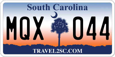 SC license plate MQX044