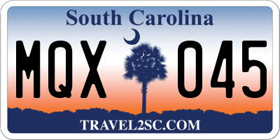 SC license plate MQX045