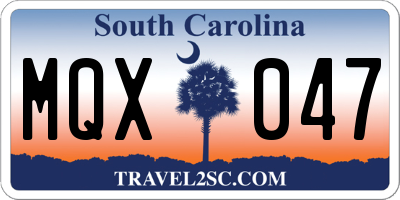 SC license plate MQX047
