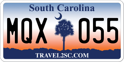 SC license plate MQX055