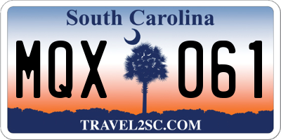 SC license plate MQX061