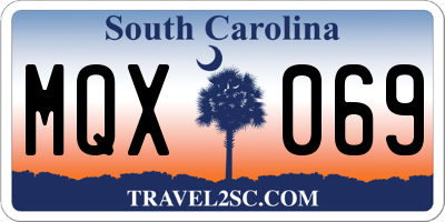SC license plate MQX069