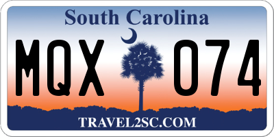 SC license plate MQX074