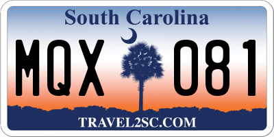 SC license plate MQX081
