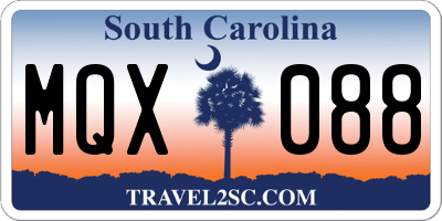 SC license plate MQX088