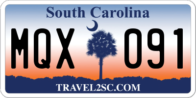 SC license plate MQX091