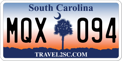 SC license plate MQX094