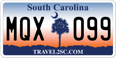 SC license plate MQX099
