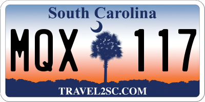 SC license plate MQX117