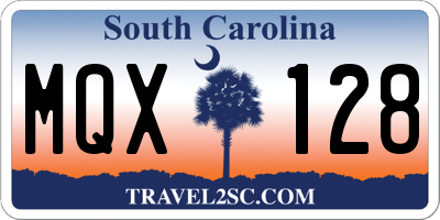 SC license plate MQX128