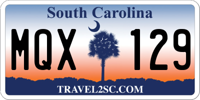 SC license plate MQX129