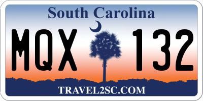 SC license plate MQX132