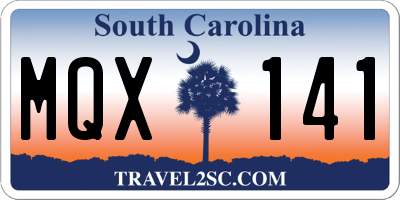 SC license plate MQX141