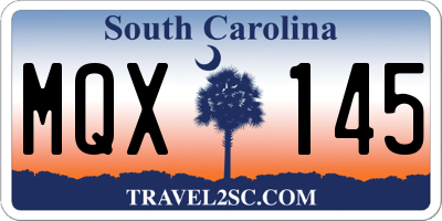 SC license plate MQX145