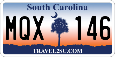 SC license plate MQX146