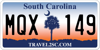 SC license plate MQX149