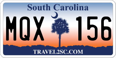 SC license plate MQX156